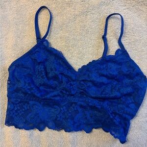 PINK Victoria's Secret Blue Lace Longline Bralette small/petite